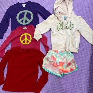 Lot of 5 pc Girls size 5/6 clothing & hooded jacket